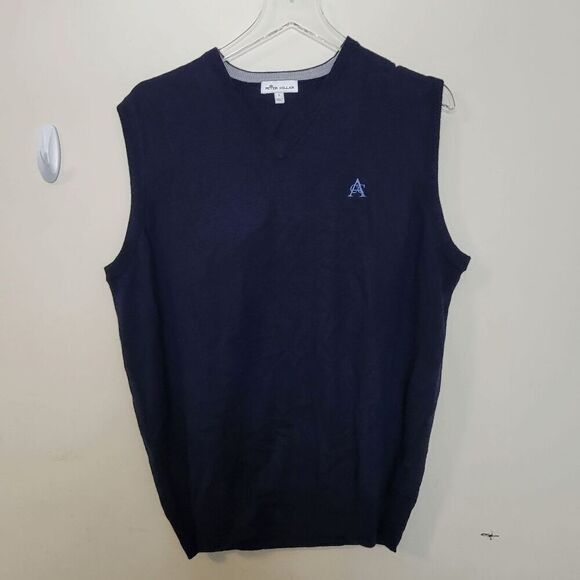 Peter Millar Mens Merino Wool Crown Vest Blue Size Large New Without Tags - Picture 1 of 4